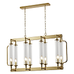 Люстра прямоугольная с 8-ю стеклянными плафонами цилиндрической формы Jeanette варинант исполнения - 2 | Loft Concept в Омске