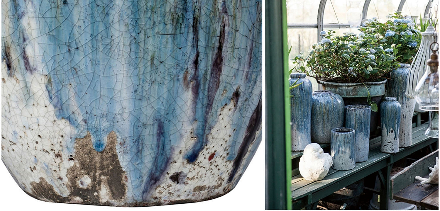 Ваза Terracotta Vase blue-white Ваза Terracotta Vase blue-white - Loft-Concept в Омске