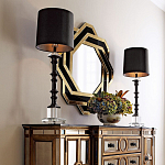 Зеркало восьмиугольное в черно-золотистой раме Pairing варинант исполнения - 3 | Loft Concept в Омске