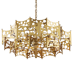 Люстра фигурная золотого цвета Corrugated Panels варинант исполнения - 1 | Loft Concept в Омске