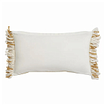 Чехол на подушку горчичного цвета с бахромой и объемным узором Ethnic mix варинант исполнения - 4 | Loft Concept в Омске