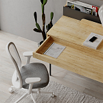 Стол письменный с выдвижным ящиком цвета древесины LEILA WORKING TABLE OAK ANTHRACITE варинант исполнения - 9 | Loft Concept в Омске
