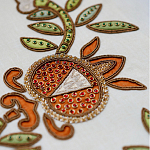 Обои с вышивкой ручной работы Fyodor Original colourway on linen варинант исполнения - 2 | Loft Concept в Омске