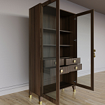 Дизайнерский шкаф витрина Elsa Dreams Walnut с 4-мя ящиками варинант исполнения - 7 | Loft Concept в Омске