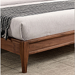Кровать двуспальная с каркасом из дерева и мягким изголовьем Moon Walnut Bed варинант исполнения - 7 | Loft Concept в Омске
