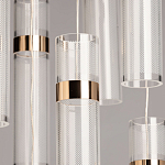 Люстра каскадная с прозрачными цилиндрическими плафонами Jenae Glass Tube Lighting варинант исполнения - 4 | Loft Concept в Омске