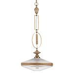 Подвесной светильник с плоским прозрачным плафоном и декоративной вставкой из текстурного камня Tectona  варинант исполнения - 1 | Loft Concept в Омске