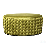 Пуф овальный плетеный оливкового цвета Pool Woven Velour варинант исполнения - 1 | Loft Concept в Омске