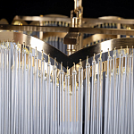 Люстра прямоугольная на цепях с прозрачными трубками и волнистым краем Nembus варинант исполнения - 11 | Loft Concept в Омске