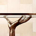 Обеденный стол с фигурным декором бронзового цвета Dichotomy racetrack варинант исполнения - 3 | Loft Concept в Омске