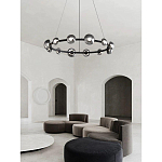Люстра подвесная светодиодная в форме кольца Gray Ring Chandelier варинант исполнения - 2 | Loft Concept в Омске