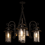 Уличная подвесная люстра с 4-мя цилиндрическими плафонами на цепях Elysian Lanterns варинант исполнения - 2 | Loft Concept в Омске