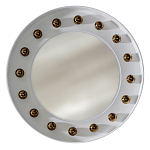 Зеркало белое с круглыми золотыми декоративными элементами Prince of the Church варинант исполнения - 1 | Loft Concept в Омске