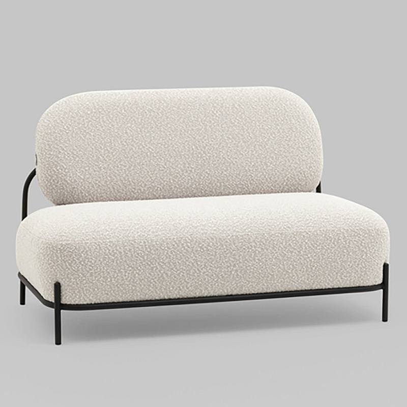 Диван Стоун ткань букле белый Белый Черный в Омске | Loft Concept 