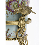 Ваза из голубого фарфора с рисунком птиц и цветов и декоративными элементами Blue Garden варинант исполнения - 4 | Loft Concept в Омске