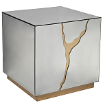 Столик журнальный зеркальный с золотым декором Gold Painted Mirror Table варинант исполнения - 1 | Loft Concept в Омске