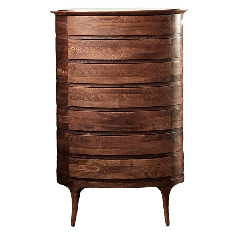 Комод деревянный с 7-ю ящиками Moon Walnut Furniture Орех Комод деревянный с 7-ю ящиками Moon Walnut Furniture Орех в Омске | Loft Concept