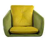 Стул с мягкой обивкой из велюра и подъемно-поворотным механизмом на колесиках Mason Green and Yellow варинант исполнения - 3 | Loft Concept в Омске