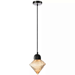 Подвесной светильник с янтарным рельефным плафоном Lamp with Frozen Glass Effect варинант исполнения - 1 | Loft Concept в Омске