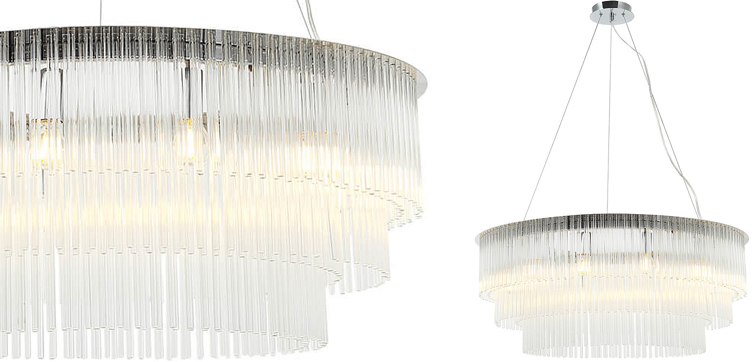 Люстра Harrison Chandelier chrome 12 lamp Люстра Harrison Chandelier chrome 12 lamp - Loft-Concept в Омске