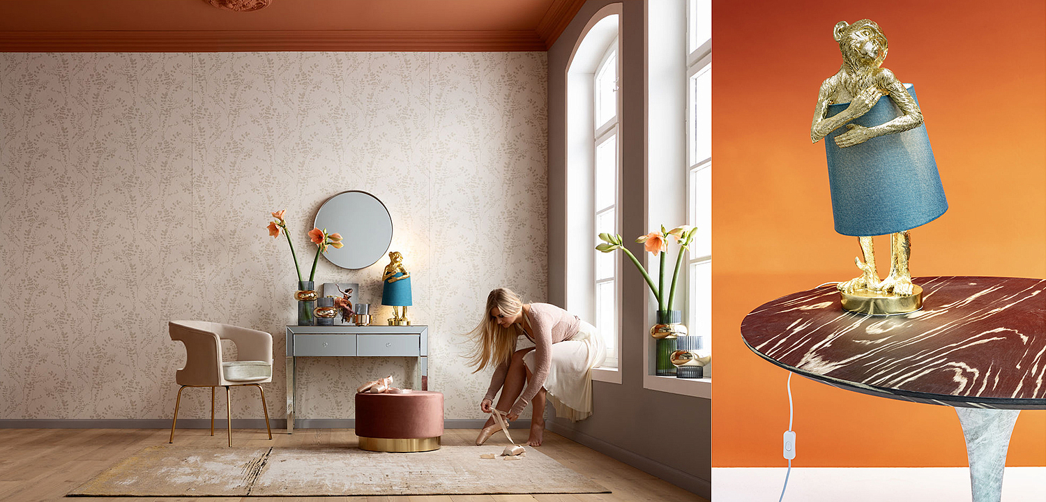 Настольная лампа Golden Monkey Hugging Lampshade Настольная лампа Golden Monkey Hugging Lampshade - Loft-Concept в Омске