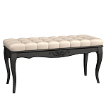 Банкетка из массива бука с бежевой обивкой из велюра Black Provence варинант исполнения - 1 | Loft Concept в Омске