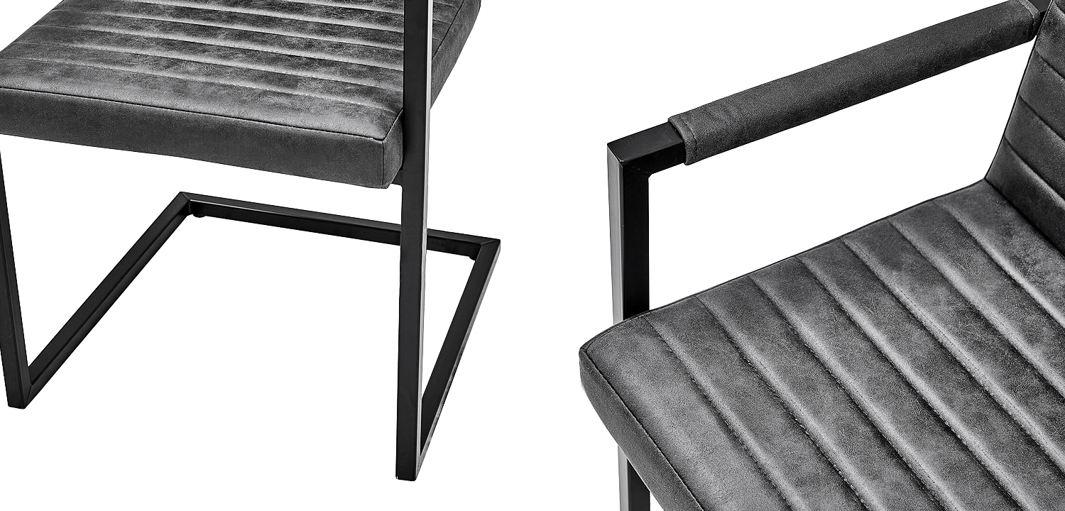 Стул с подлокотниками Dalak Stool Grey Стул с подлокотниками Dalak Stool Grey - Loft-Concept в Омске