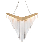 Люстра золотого цвета в форме галочки с каскадом длинных прозрачных трубок Eurofase варинант исполнения - 1 | Loft Concept в Омске