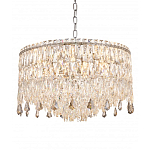 Люстра круглая с хрустальными подвесками на серебряном каркасе Roul Crystal Light варинант исполнения - 4 | Loft Concept в Омске