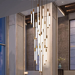 Люстра в современном стиле с 30-ю каскадными светодиодными лампами Golden LED Rain варинант исполнения - 3 | Loft Concept в Омске