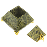 Шкатулка пирамида из натурального камня змеевик Stone Casket варинант исполнения - 2 | Loft Concept в Омске