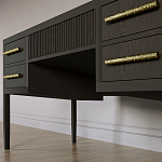 Большой Рабочий стол Primo с 5 выдвижными ящиками Темный орех варинант исполнения - 3 | Loft Concept в Омске