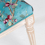 Банкетка из массива бука с цветочным принтом Turquoise Beige Chinoiserie Imperial  Garden Banquette варинант исполнения - 4 | Loft Concept в Омске