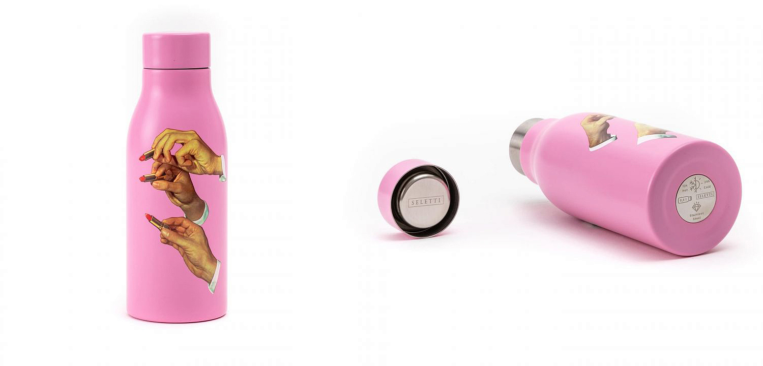 Бутылка Seletti Thermal Bottle Lipstick Pink Бутылка Seletti Thermal Bottle Lipstick Pink - Loft-Concept в Омске