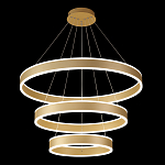 Люстра подвесная светодиодная с тремя золотистыми кольцами Ring Horizontal варинант исполнения - 2 | Loft Concept в Омске