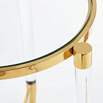 Золотой приставной столик с круглой стеклянной столешницей Weightless Table варинант исполнения - 4 | Loft Concept в Омске