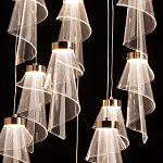 Люстра каскадная с 10-ю прозрачными плафонами Wave Line варинант исполнения - 5 | Loft Concept в Омске