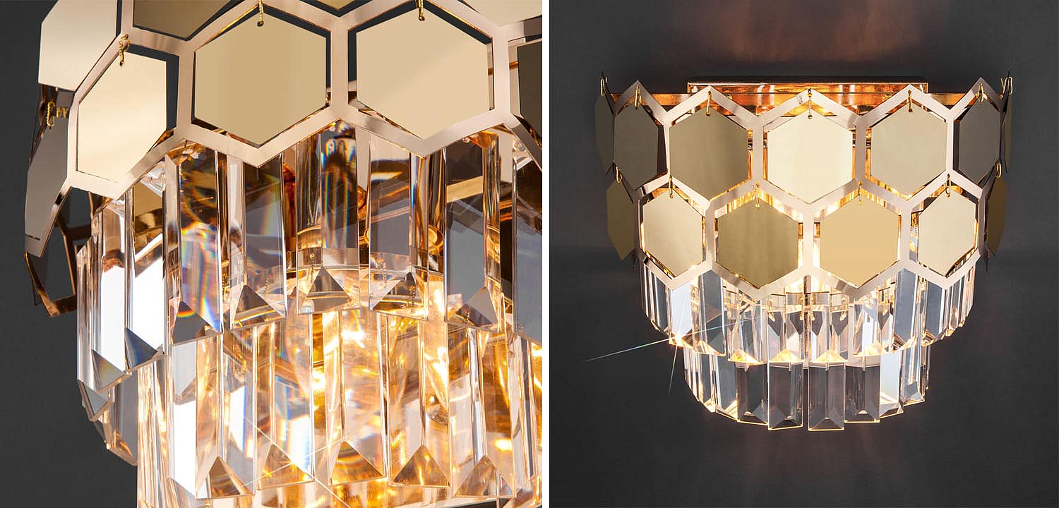 Бра Hanging Hexagon Moira Sconce gold Бра Hanging Hexagon Moira Sconce gold - Loft-Concept в Омске