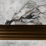 Тумба под телевизор с мраморной столешницей Uniqueness Marble варинант исполнения - 4 | Loft Concept в Омске