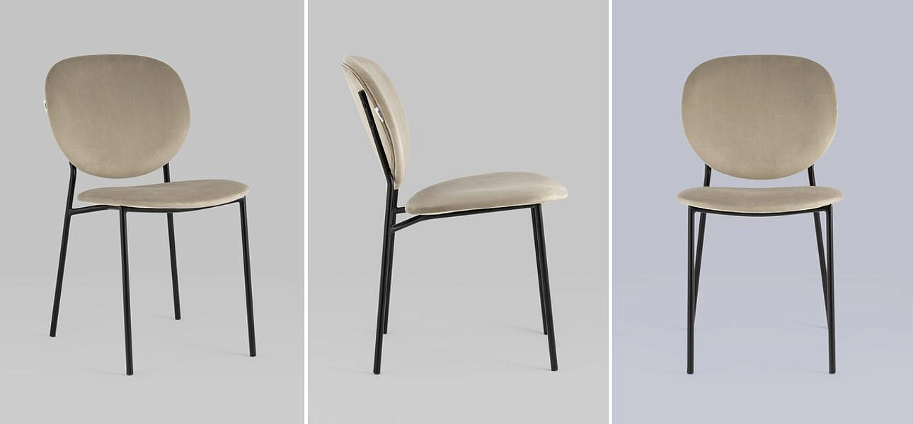 Стул Stanley Chair Бежевый Велюр Стул Stanley Chair Бежевый Велюр - Loft-Concept в Омске