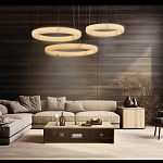 Люстра с 3-мя кольцами из натурального камня Minerals of Light варинант исполнения - 3 | Loft Concept в Омске