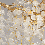 Люстра подвесная золотого цвета с декоративными ветвями и прозрачными рельефными подвесками FAIRYTREE Light варинант исполнения - 4 | Loft Concept в Омске