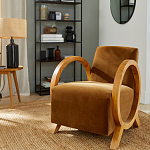 Кресло с круглыми деревянными подлокотниками Modesto Chair варинант исполнения - 6 | Loft Concept в Омске