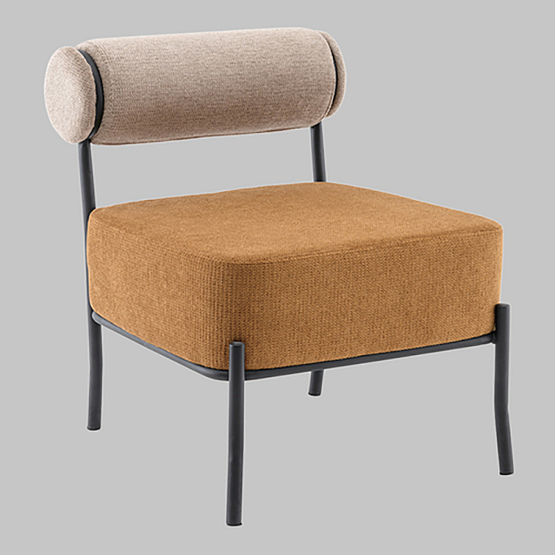 Кресло Ponpoun бежевый терракотовый Охра Капучино  Черный в Омске | Loft Concept 