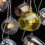 Люстра каскадная с 9-ю разноцветными стеклянными плафонами Kaleido варинант исполнения - 13 | Loft Concept в Омске