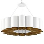 Люстра круглая фактурная в сочетании белого и золотого цвета Wide Stripes of Ribbon варинант исполнения - 4 | Loft Concept в Омске