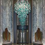 Люстра зеленая каскадная Green Light CascadeDroplet Chandelier варинант исполнения - 1 | Loft Concept в Омске