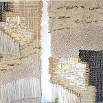 Триптих Геометрический гобелен бежевый Figurative Beige Wall Hangings варинант исполнения - 1 | Loft Concept в Омске