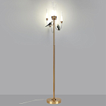 Торшер с 2-мя фигурками птиц на изогнутых прозрачных трубках Ganthea варинант исполнения - 2 | Loft Concept в Омске