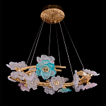 Люстра круглая на золотом каркасе с цветочным декором Miscellaneous herbs варинант исполнения - 1 | Loft Concept в Омске
